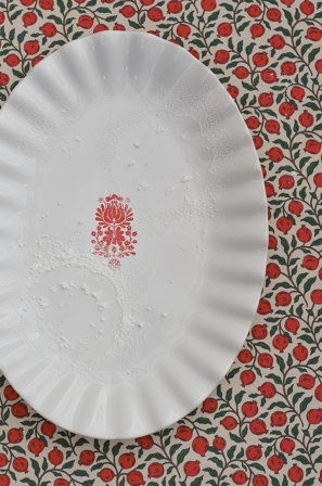 Jotex - Serveringsfat Hvit/rød - BONNIE - Kjøp Brett & serveringsfat hos Jotex