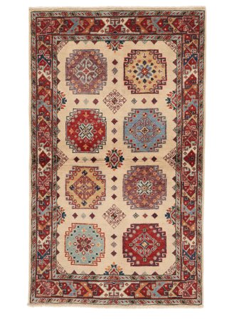 Tapete Kazak Fine 90X153 Castanho/Vermelho Escuro (Lã, Afeganistão)
