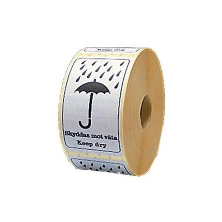 Emballageetiketter SKYDDAS MOT VÄTA/KEEP DRY 1000st/rulle multifärg