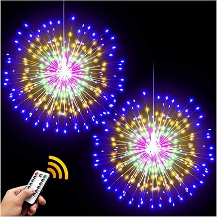 200 LED-fyrverkeriljus Koppartrådsfärdlampor med fjärrkontroll, 8