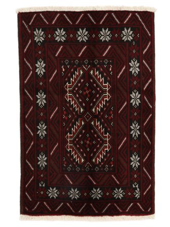 Hand Knotted Persian Baluch Rug 64X96 Black/Brown