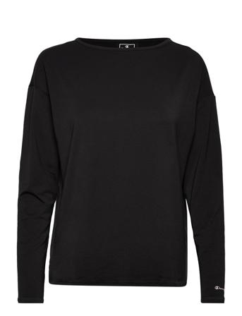 Boat Neck Top T-shirts & Tops Long-sleeved Svart Champion