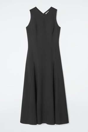 COS Women's Flared Jersey Maxi Dress in Black
