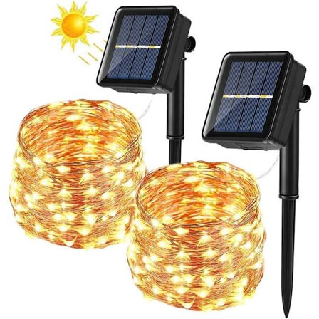 LED-ljusslinga utomhus sol 2-delad set, 22 meter, 200 lampor