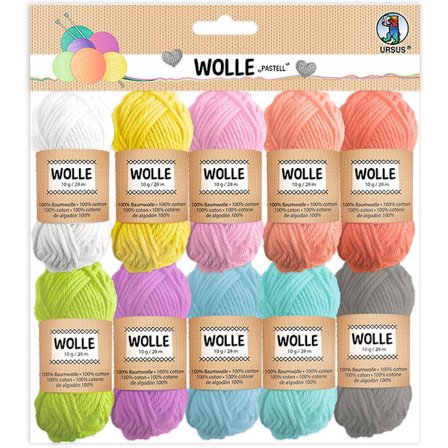 10-pack ull - stickgarn, färgglad akrylull för virkning
