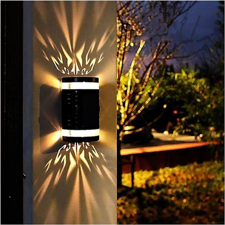 Solcells LED utomhusvägglampor trädgårdsdekorationslampa för balkong bakgård landskap heminredning Sola (Färg: A, Storlek: En storlek)