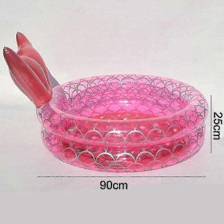 Oppblåsbare havfruebasseng for barn, rundt hagebasseng for barn, barnebasseng for innendørs og utendørs bruk, ballbinge for babyer (91 cm)