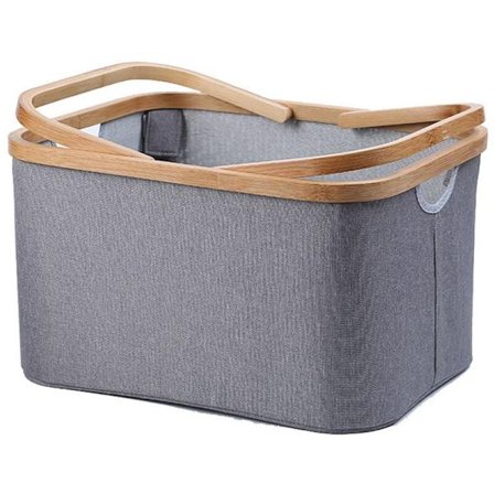 Tvättkorg med handtag, vattentät hopfällbar tvättkorg med lock stor för smutsiga kläder/skräp