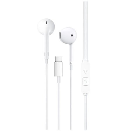 USB-C øretelefoner for Samsung iPhone 15, 16 og mobil med USB-C-kontakt, hvit