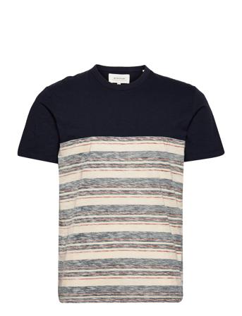 T-Shirt With Cutline T-shirt Multi/mønstret Tom Tailor