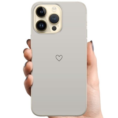 Yhteensopiva Puhelinkuori Apple iPhone 15 Pro Max Sydän Beige