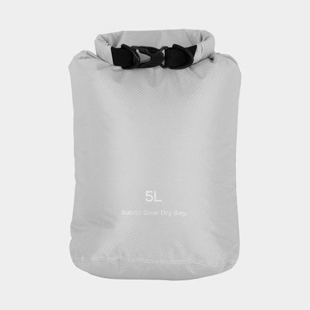 Drybag / vandtæt pakkepose Subito Gear, 70D, 5 liter, grå