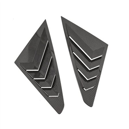 Bakre sidevinduer, Scoop Louver Blinds for MG 5 MG5 2021 Bilutstyr, Glossy Black Style