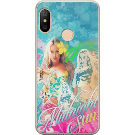 Kompatibelt Mobildeksel til Xiaomi Redmi 6 Pro Eventyrverden med Steve, Creeper og dyr i fargerik blokkgrafikk