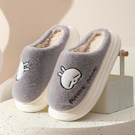 Mashimaro Tykke Bomullstøfler Husholdning Om Vinteren Plysj For Varme Komfortable Og Sklisikre Par Myk Berøring Kawaii Tøfler