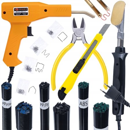 Muovin Hitsauspakkaus DualWeld 5-in-1 – Hitsaus & Niittaus | PP/PE, ABS/PC, PP/EPDM | 200 Niittiä