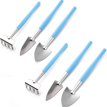 Mini Haveværktøjssæt, 6stk/sæt Mini Haveværktøj - Mini Rive, Spade
