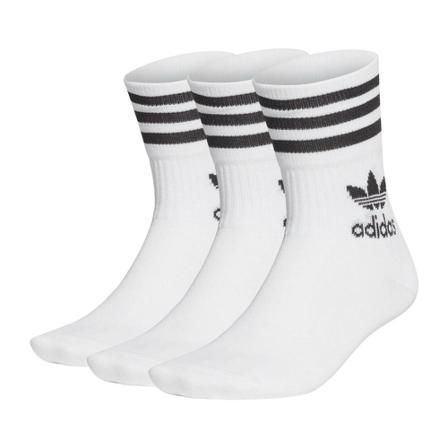 Adidas Mid Cut Solid Crew Sock 3 Pack Hvid, unisex Strømper