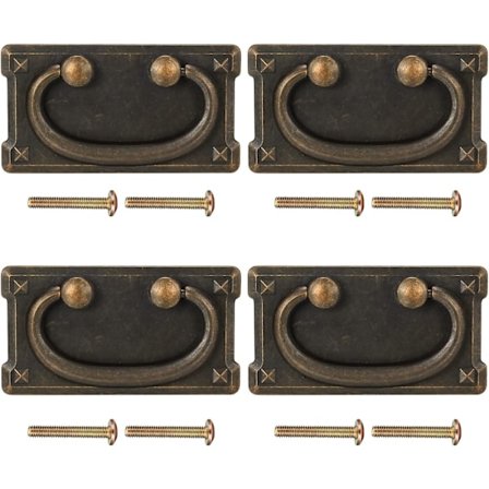 4 kpl Laatikon vetimet - Antiikkiset huonekalunupit ja vetimet makuuhuoneen vaatekaapin laatikkoon