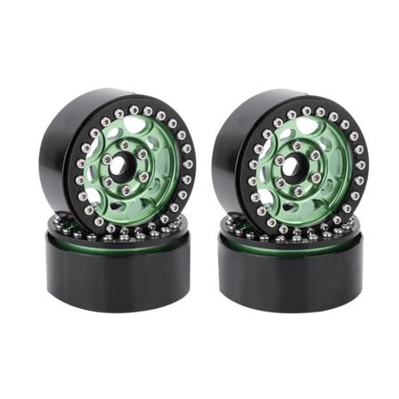 4st Fälgnav 1,9" Beadlock Hjul Grön