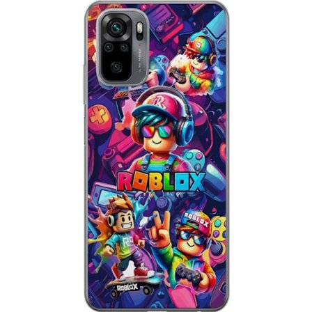 Kompatibel Mobilcover til Xiaomi Xiaomi Redmi Note 10 Farverig Roblox gaming gruppe med hovedtelefoner, controllere og neonfarver perfekt til børn og
