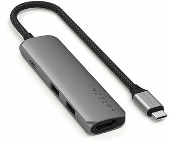 Satechi Satechi 4-i-1 USB-C Slim Multiport Adapter 4K - USB-C-hub med 4 ingångar