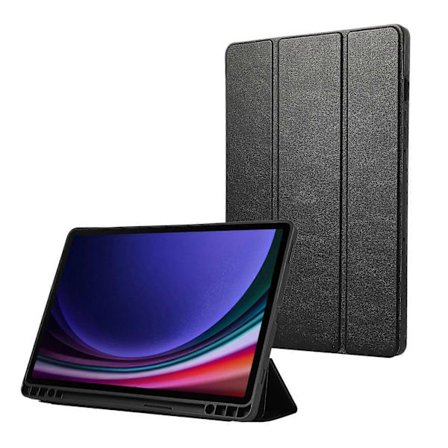 Pure Color TPU Læder Tablet Cover 3-Fold med Pen Holder til Samsung Galaxy Tab S10 FE/S9 FE