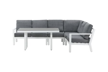 Venture Home Barcelona 1029-400 Loungeset soffa, bord, grått/vitt, Utemöbler