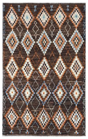 Berber Colourful Rug 91X145 Black/Brown Wool, Afghanistan