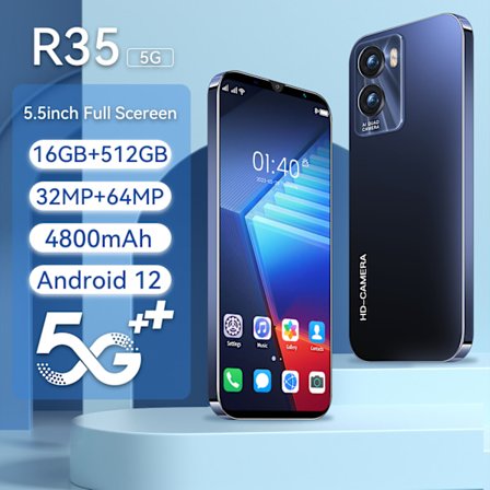 Ny 5,5-tums mobiltelefon R35 rätvinklig ram 16+512G smart Android-telefon