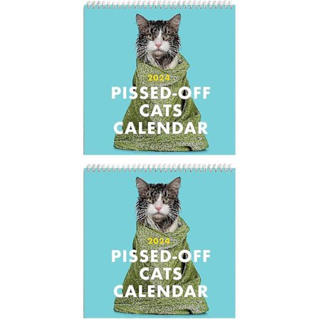 2024 Pissed-off Cats -kalenteri, Hauska Kissan Seinäkalenteri, 12 Kuukauden Kissan Kalenteri, Hauska ja Rohkea Joululahja Kissaihmisille (FMY)