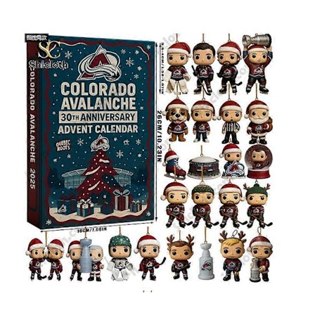 Colorado Avalanche NHL Uke 30 Adventskalender Blindboks - Juletrepynt, Akrylanheng, Hockeyfan-ornament