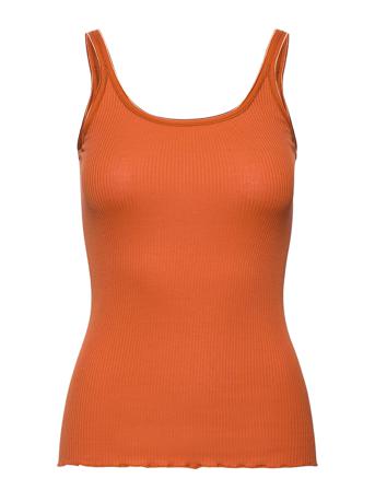 Silk Top W/ Elastic Top Ærmeløs Top Orange Rosemunde
