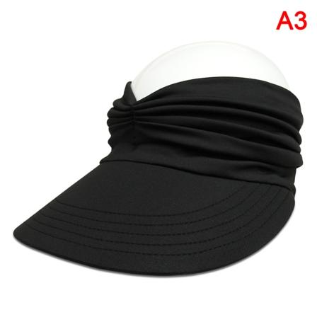 Fleksibel voksenlue for kvinner Anti-UV Wide Rim Visir Hat Easy T Black
