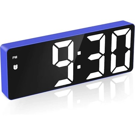 Digital vekkerklokke, sengevekkerklokke med stemme- og berøringsaktivering, batteri-/USB-drevet digital klokke med stor LED-skjerm, slumrefunksjon ...