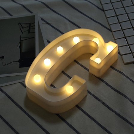 Alphabet LED-bokstavlys Lys opp Hvite Plastbokstaver Stående Hengende A [DB]BY