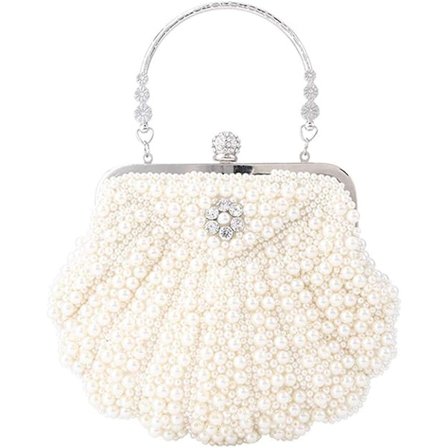 Dam Skalformad Pärla Strass Handväska Koppling Väska För Cocktailfest