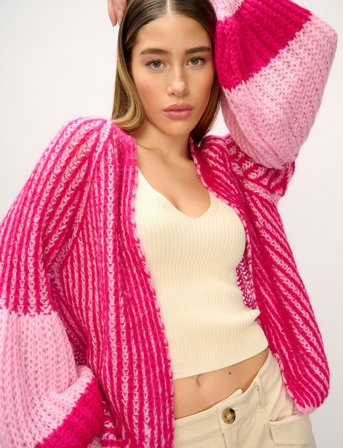 Noella Liana Knit Cardigan - Pink - L/XL