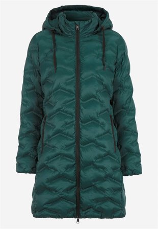 Cellbes of Sweden - Jakke med hætte i mørkegrøn til damer i størrelse 62/64