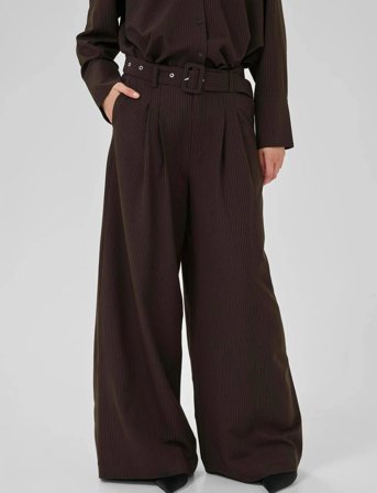 My Essential Wardrobe Vittamw High Wide Pant - Brown - 42