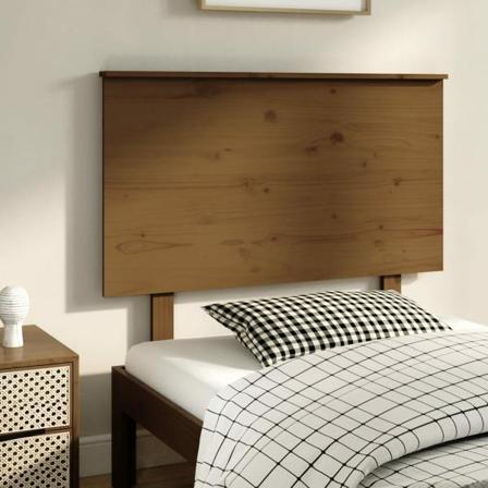 Vidaxl Sänggavel Honungsbrun 94x6x82,5 Cm Massiv Furu Brun