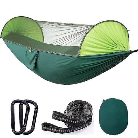 Bærbar Automatisk Camping Hængekøje Med Myggenet, Foldbar Multi Brug Hængekøje Gynge Til Udendørs Ca