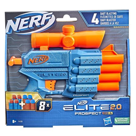 Nerf 4-Dart Blaster med sigte og 8 skumpile