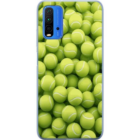 Kompatibel Mobilcover til Xiaomi Xiaomi Redmi Note 9 4G Mønster af grønne tennisbolde i høj detalje, sporty motiv med gentagende tekstur og stærke