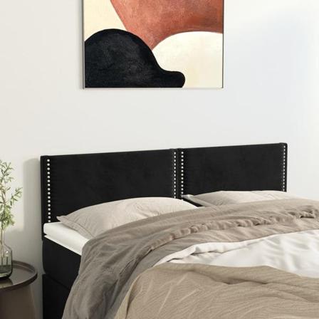 Vidaxl Huvudgavlar 2 St Svart 72x5x78/88 Cm Sammet Svart