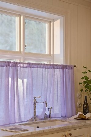 Jotex - Cafégordijn Linnen-mix Lila Lila - LINN - Koop Linnen gordijnen bij Jotex