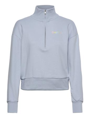 Vintage Soft Gap Logo Shrunken Half-Zip Sweatshirt Blue GAP