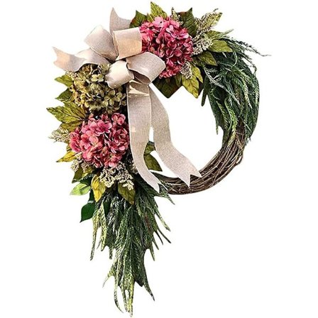 Kunstig Hortensia Krans Hoveddør Blomsterkrans Rattan Forårskrans Have Bondehus Hængende Bryllup Hjemmeindretning