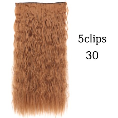 Syntetisk 22 32 tum 5 Clips Hårförlängning Värmebeständig falska hårstycken Långa vågiga frisyrer Clip In Hair Extensions