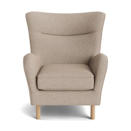 Lumo Lænestol - Loop Beige - Komfortabel & Holdbar - 83x83x99cm - Stue & Dagligstue - Spånplade, Fyrretræ, Nozag fjedre, Koldskum